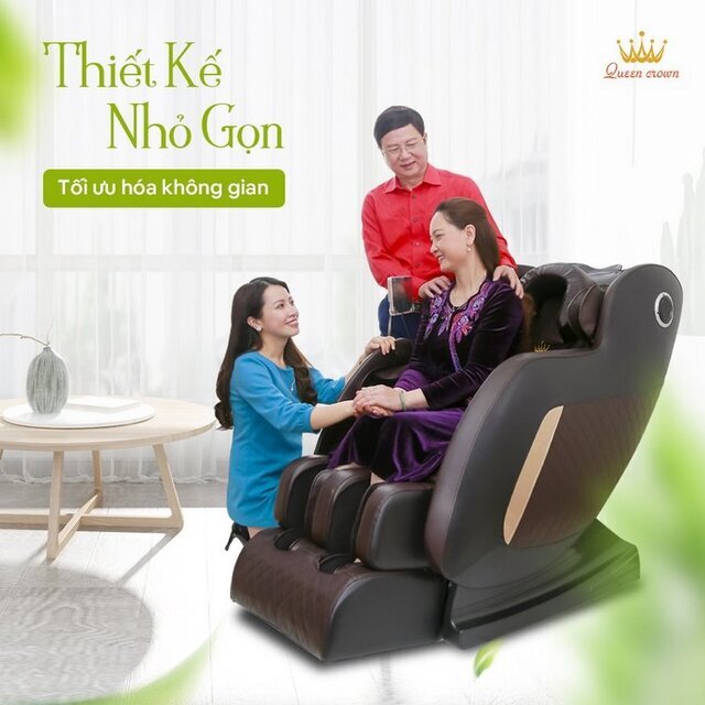 Ghế massage Queen Crown QC LX7 có thiết kế nhỏ gọn